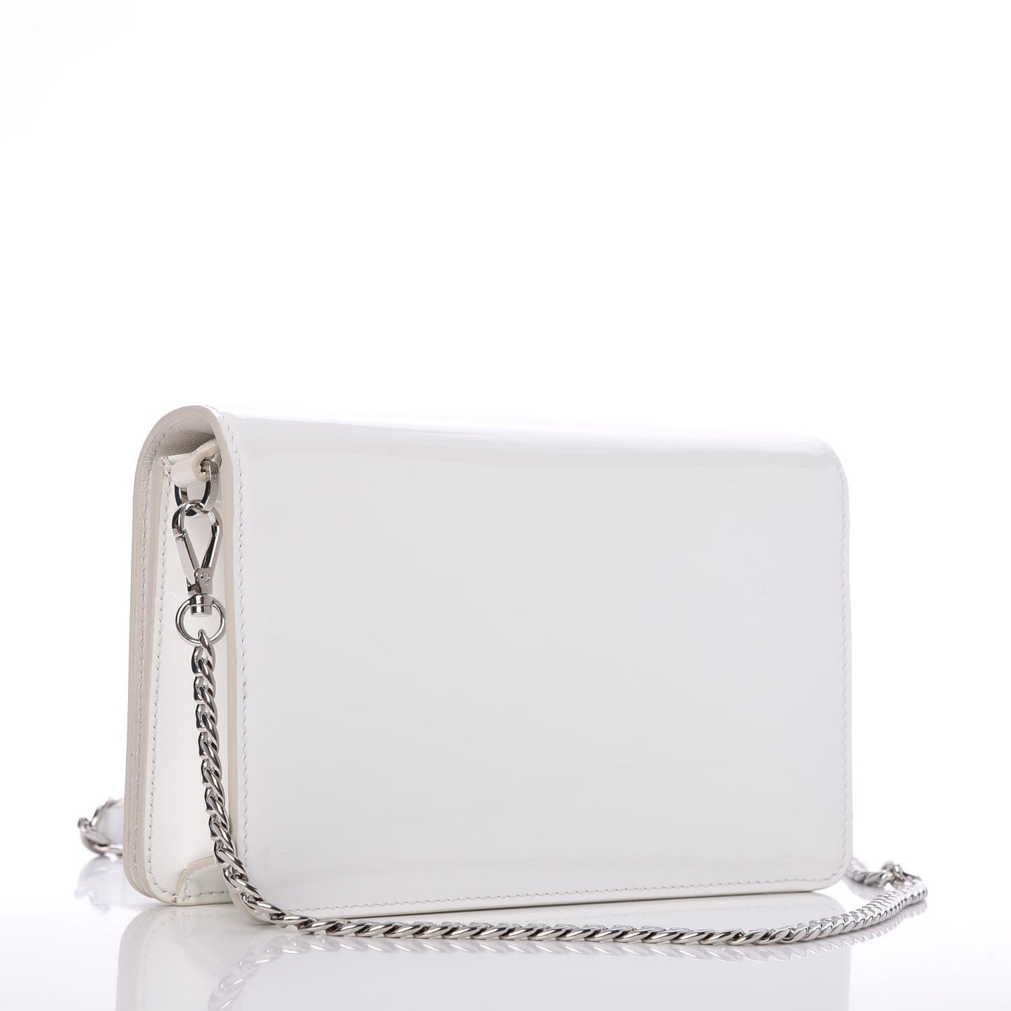 Patent Crystal Logo Mini Crossbody White