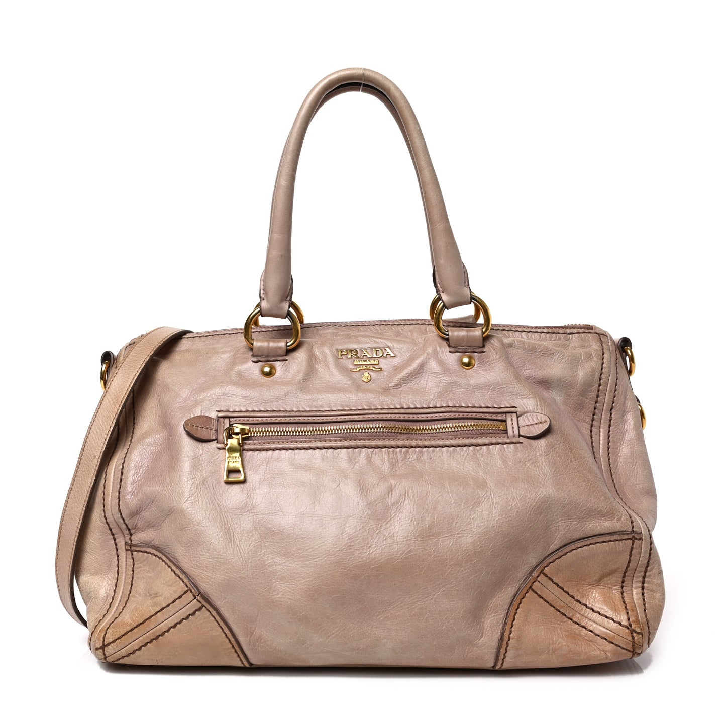 Vitello Shine Shopping Satchel Mughetto