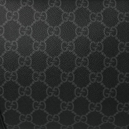 Gucci GG Supreme Monogram Textured Calfskin Emblem Small Crossbody Black 8 of 10