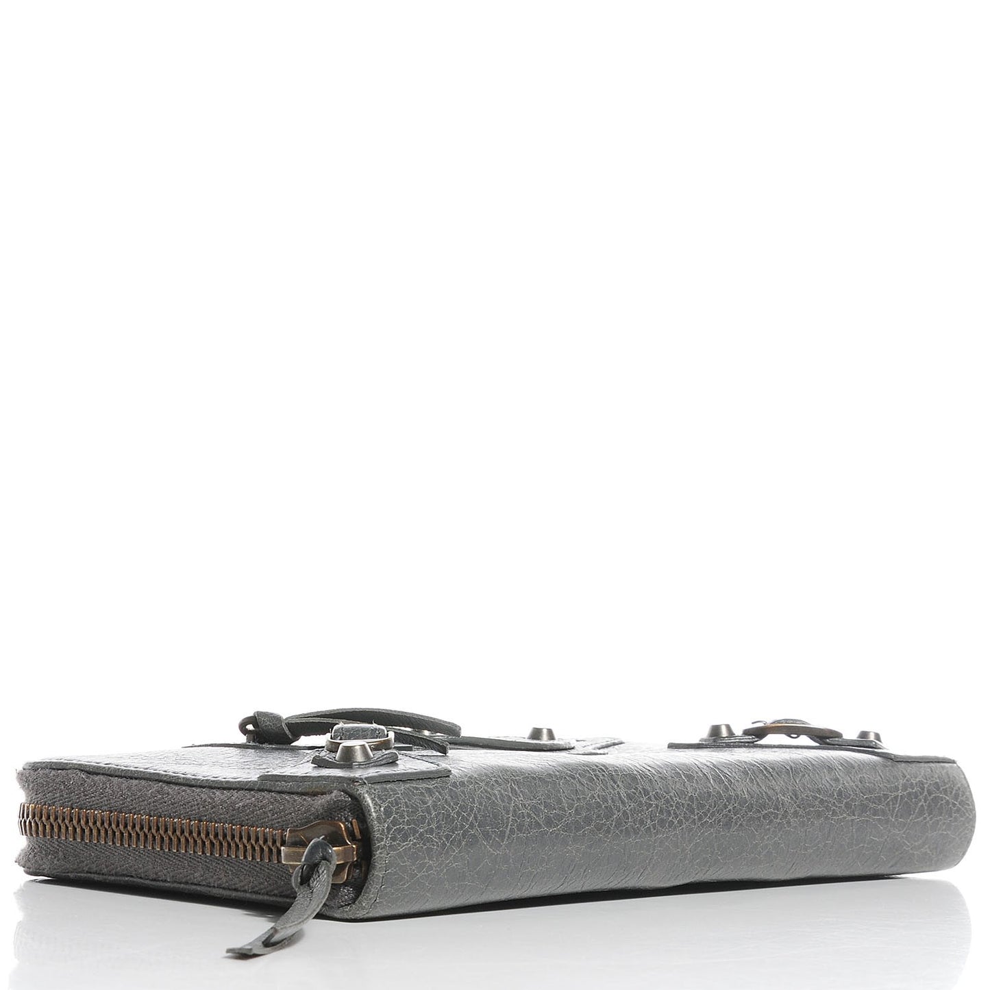 Agneau Classic Hardware Continental Zip Around Wallet Gris Tarmac