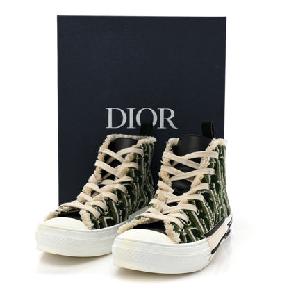 Christian Dior Tapestry Oblique Mens B23 High Top Sneakers 38 Olive 11 of 11