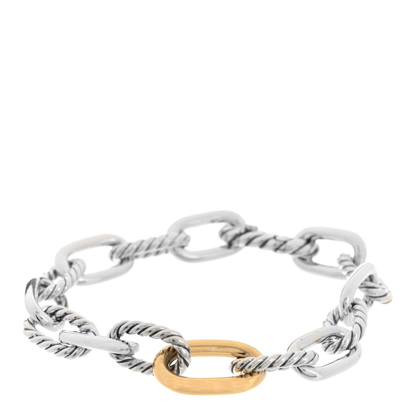 Sterling Silver 18K Yellow Gold 8.5mm Madison Chain Bracelet