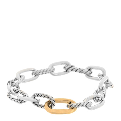 David Yurman Sterling Silver 18K Yellow Gold 8.5mm Madison Chain Bracelet 1 of 6