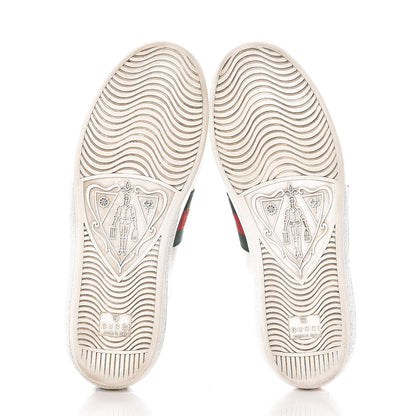Gucci Calfskin Ayers Web Pineapple Ladybug Embroidered Womens Ace Sneakers 37 White 6 of 16