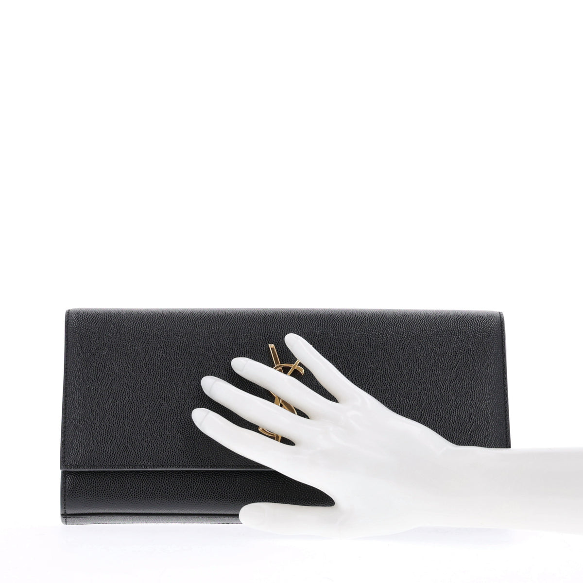 Saint Laurent Grain De Poudre Monogram Cassandre Clutch Black 3 of 10