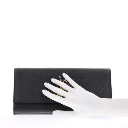 Saint Laurent Grain De Poudre Monogram Cassandre Clutch Black 3 of 10