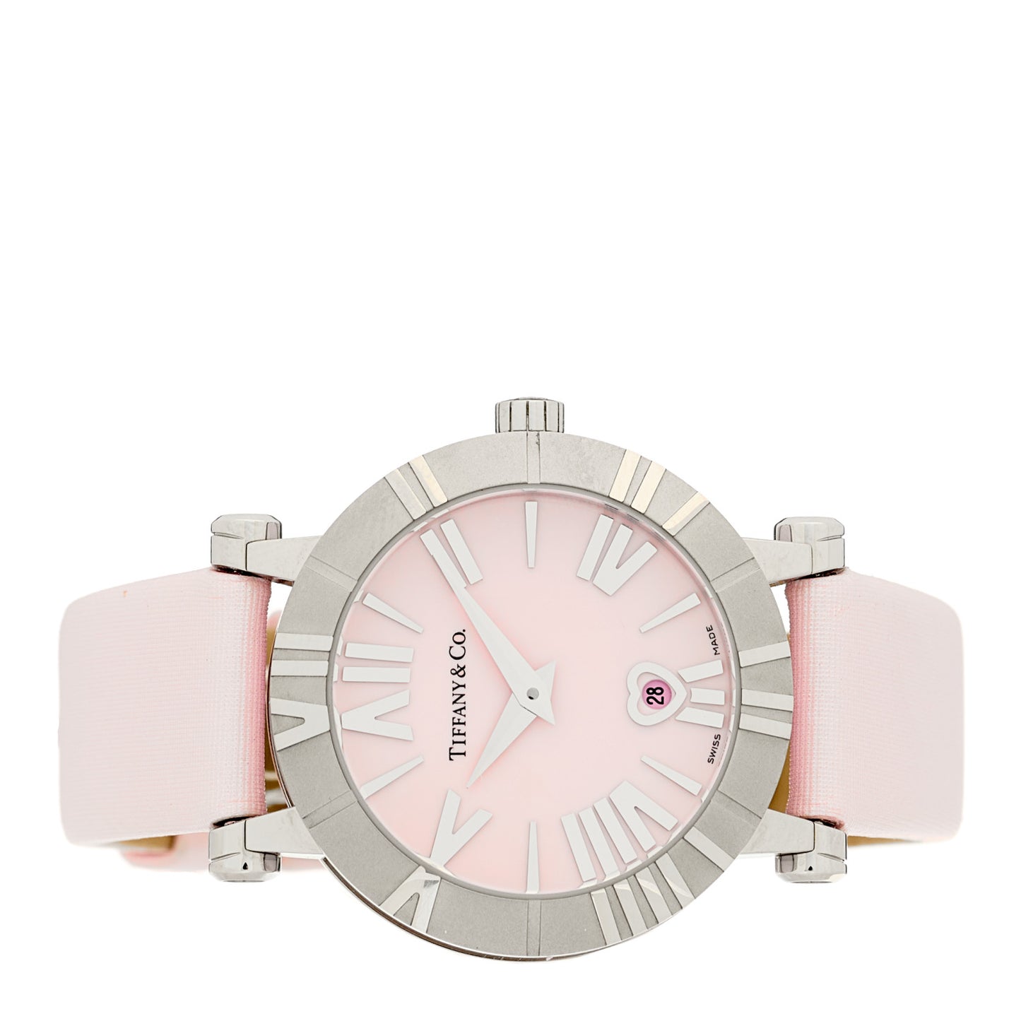 Stainless Steel Satin 30mm Atlas Belt Quartz Watch Pink