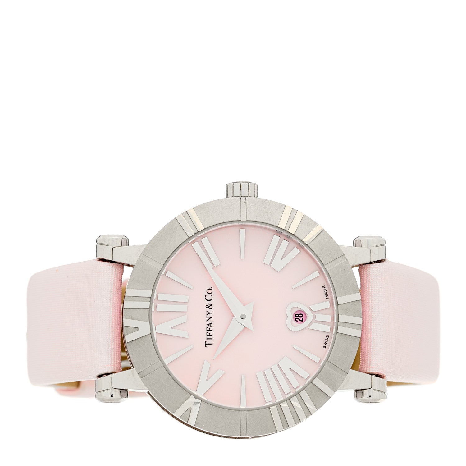 Tiffany Stainless Steel Satin 30mm Atlas Belt Quartz Watch Pink 2 of 4