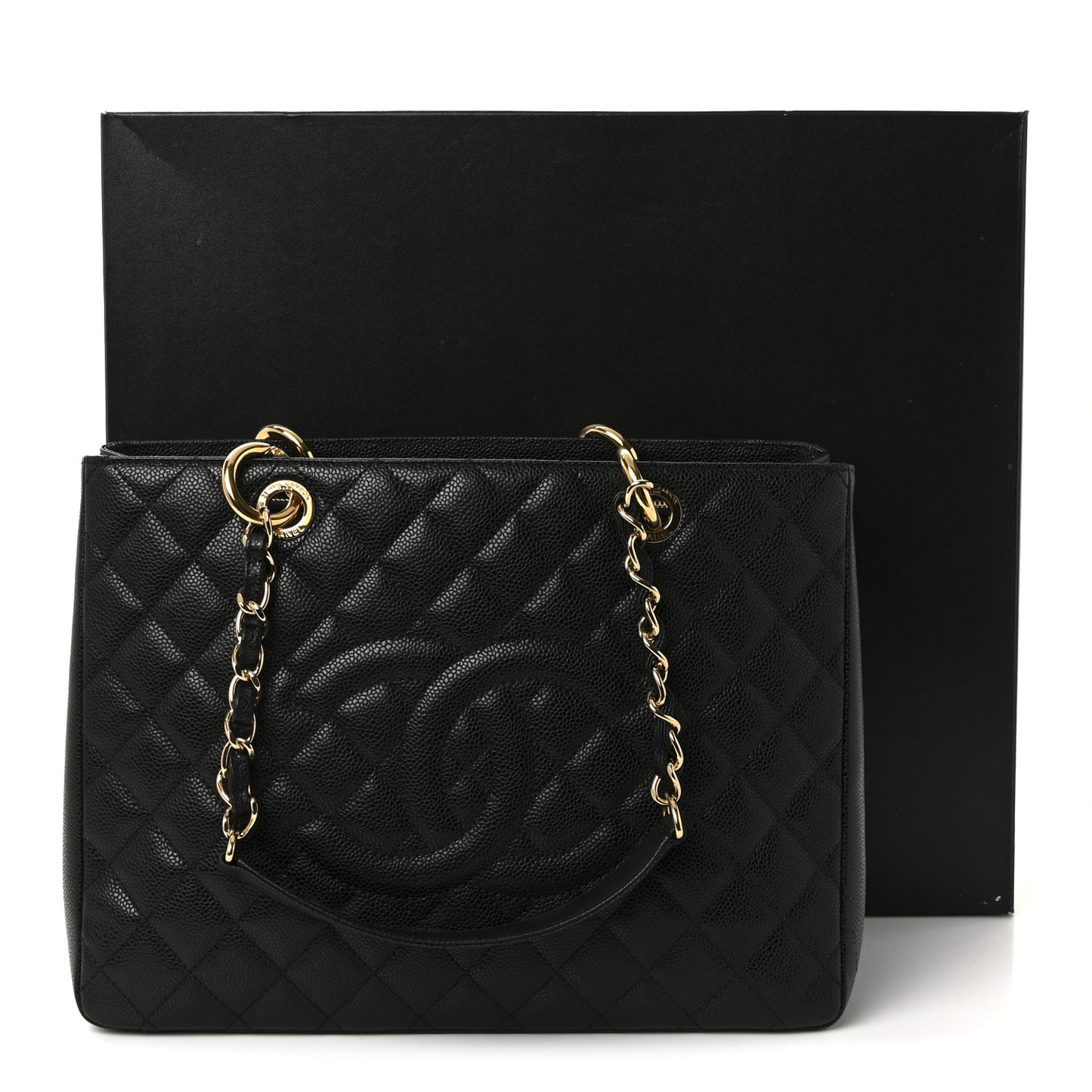 Caviar Quilted Grand Shopping Tote GST Black
