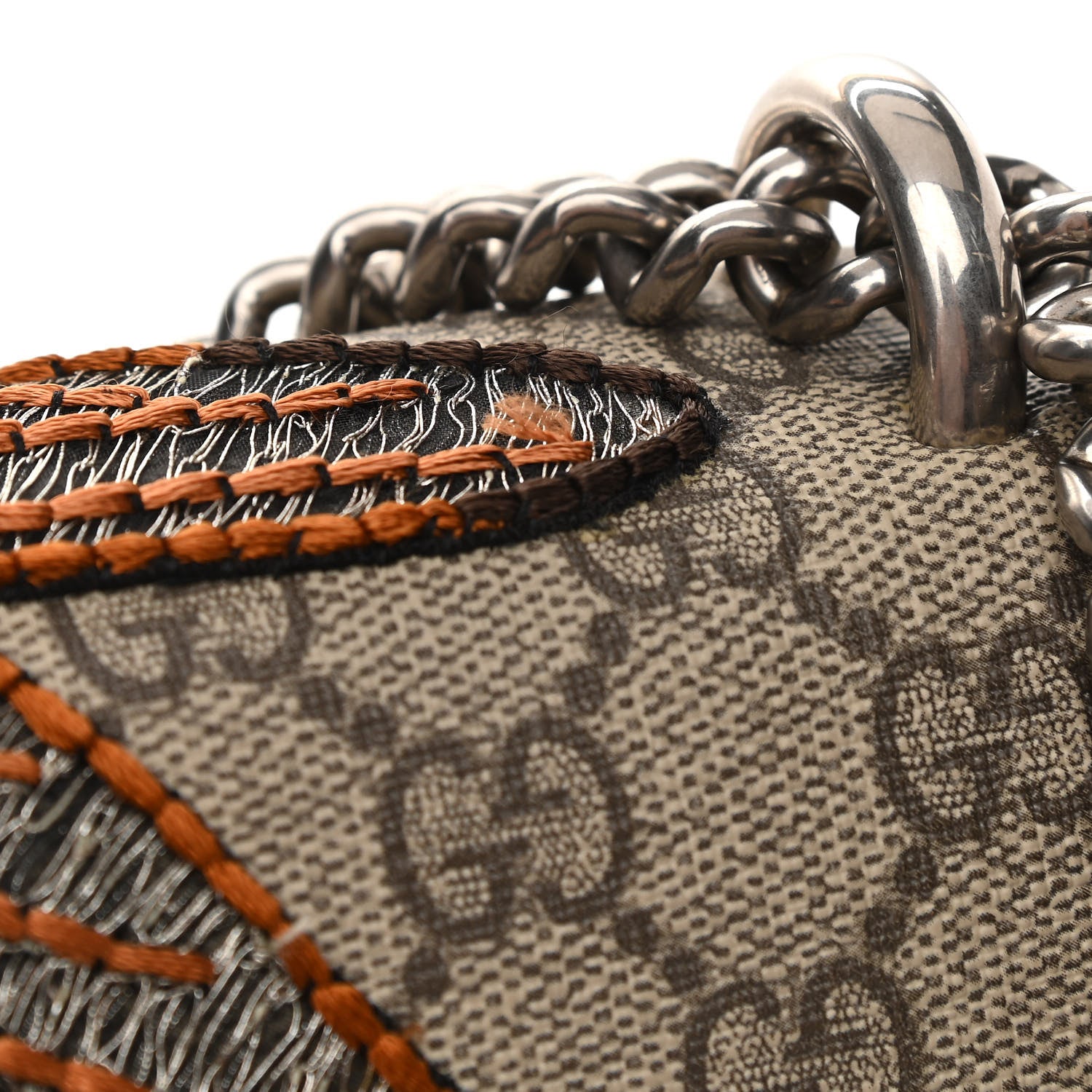 Gucci GG Supreme Monogram Bee Embroidered Medium Dionysus Shoulder Bag Taupe 10 of 13