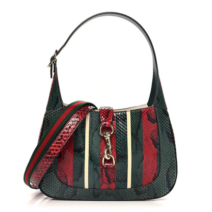 Gucci Snakeskin Web Small Jackie 1961 Hobo Green 1 of 11
