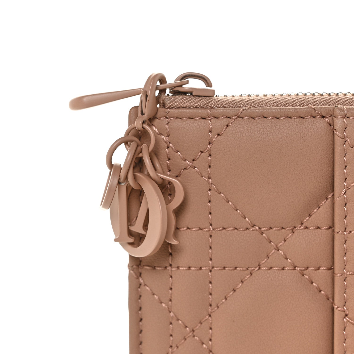Christian Dior Ultra Matte Calfskin Cannage Large Lady Dior Zip Wallet Beige 7 of 7
