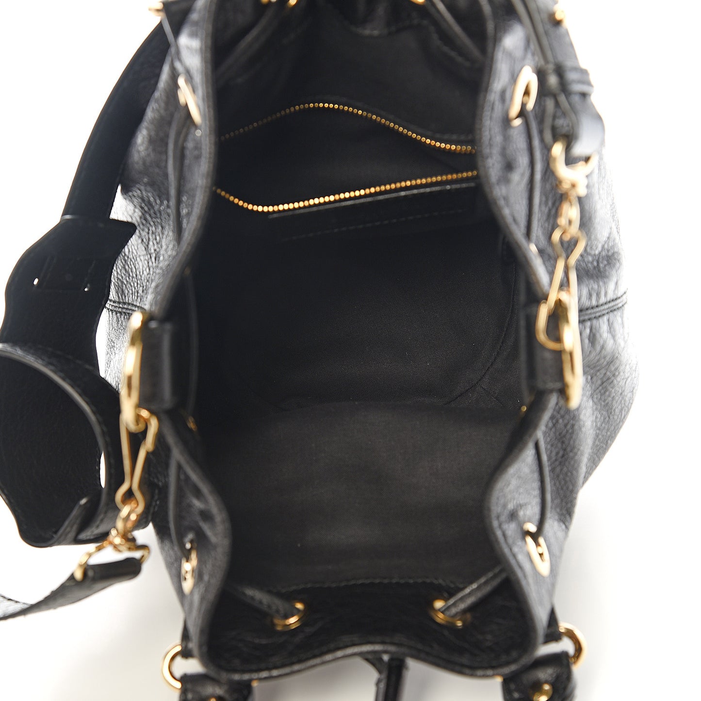 Agneau Giant 12 Gold Hardware Mini Pompon Black