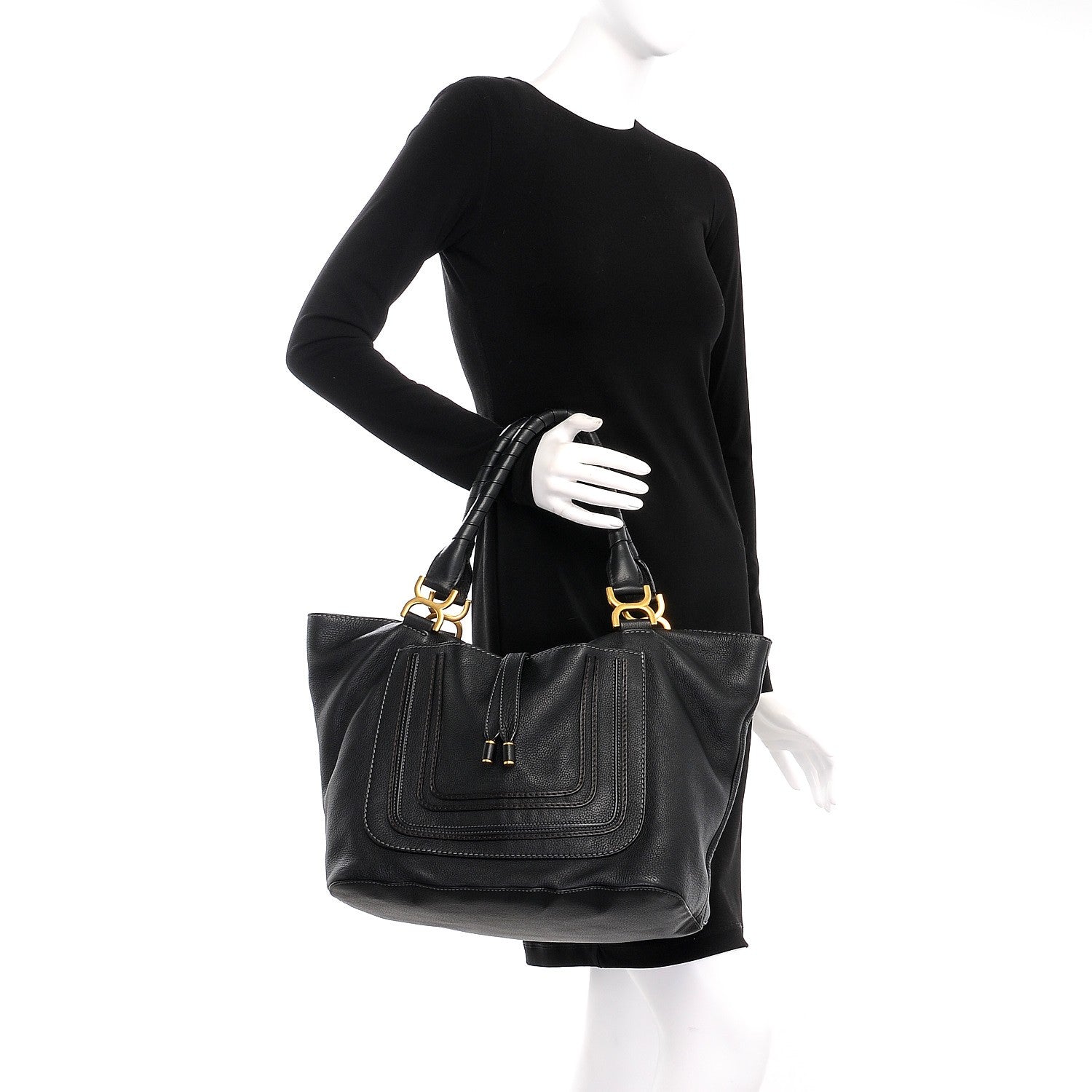 Chloe Calfskin Large New Marcie Tote Black 2 of 8