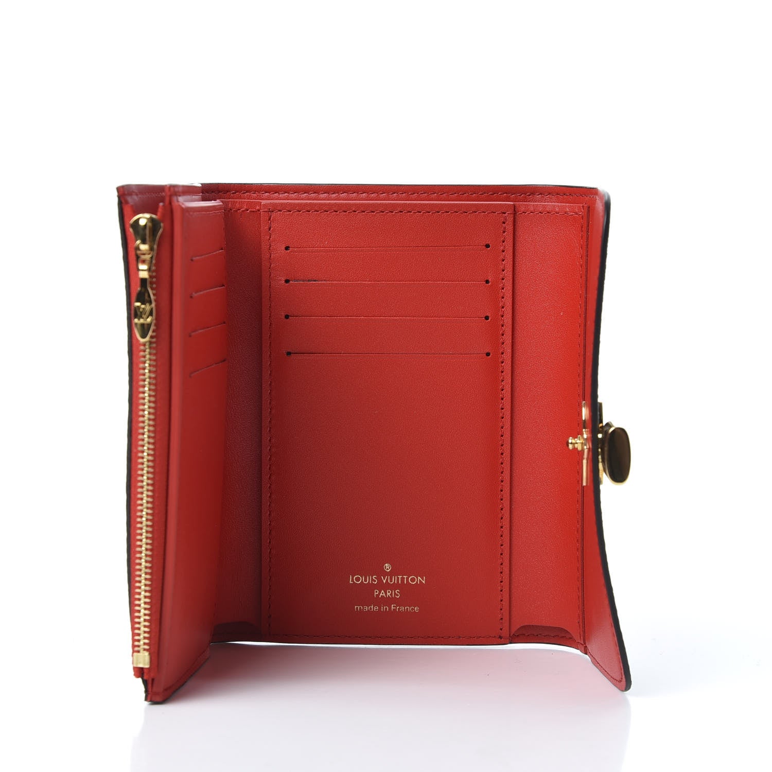 Louis Vuitton Monogram Flower Lock Compact Wallet Coquelicot 6 of 8