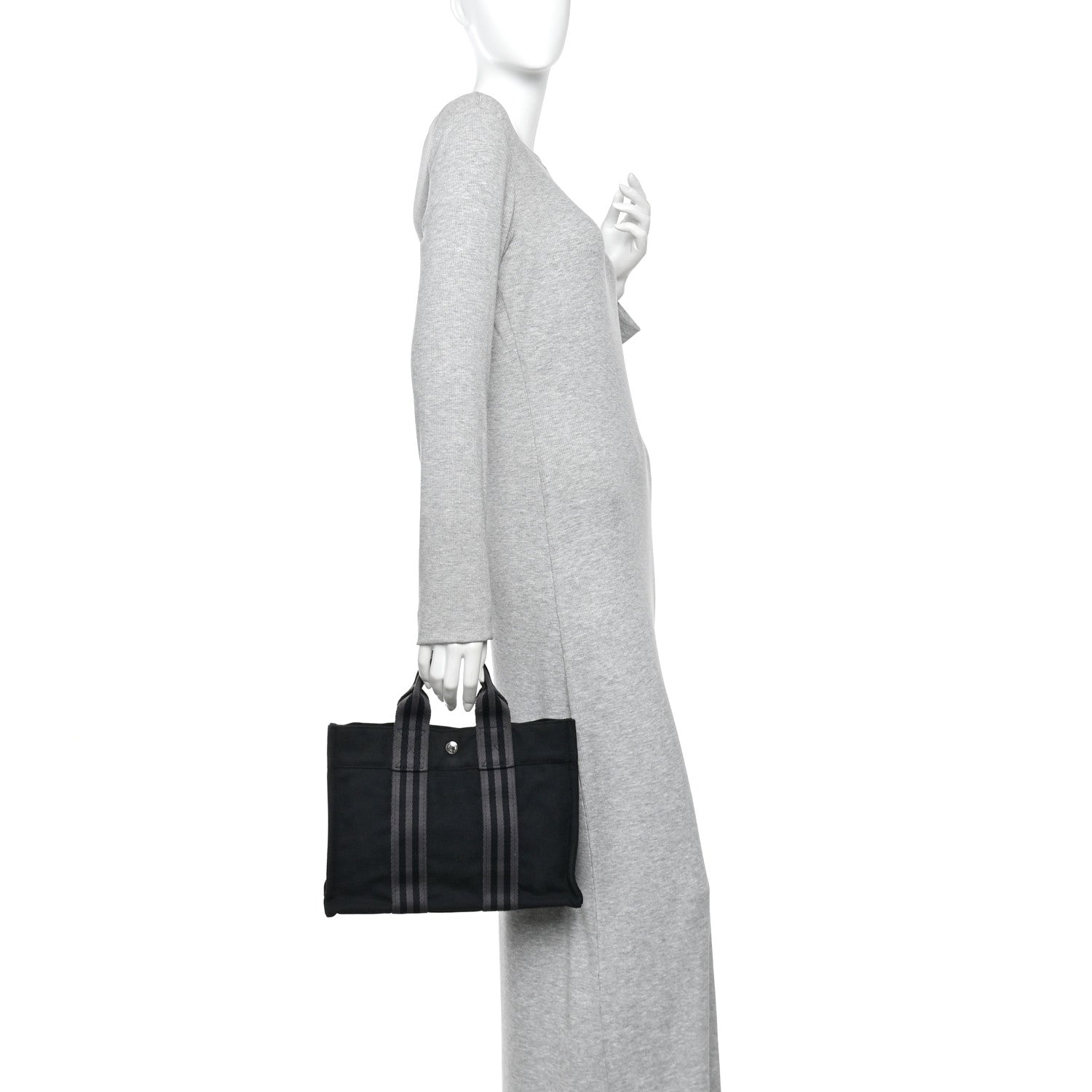 Hermes Canvas Herline PM Tote Black 2 of 9