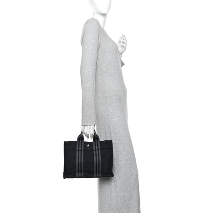 Hermes Canvas Herline PM Tote Black 2 of 9