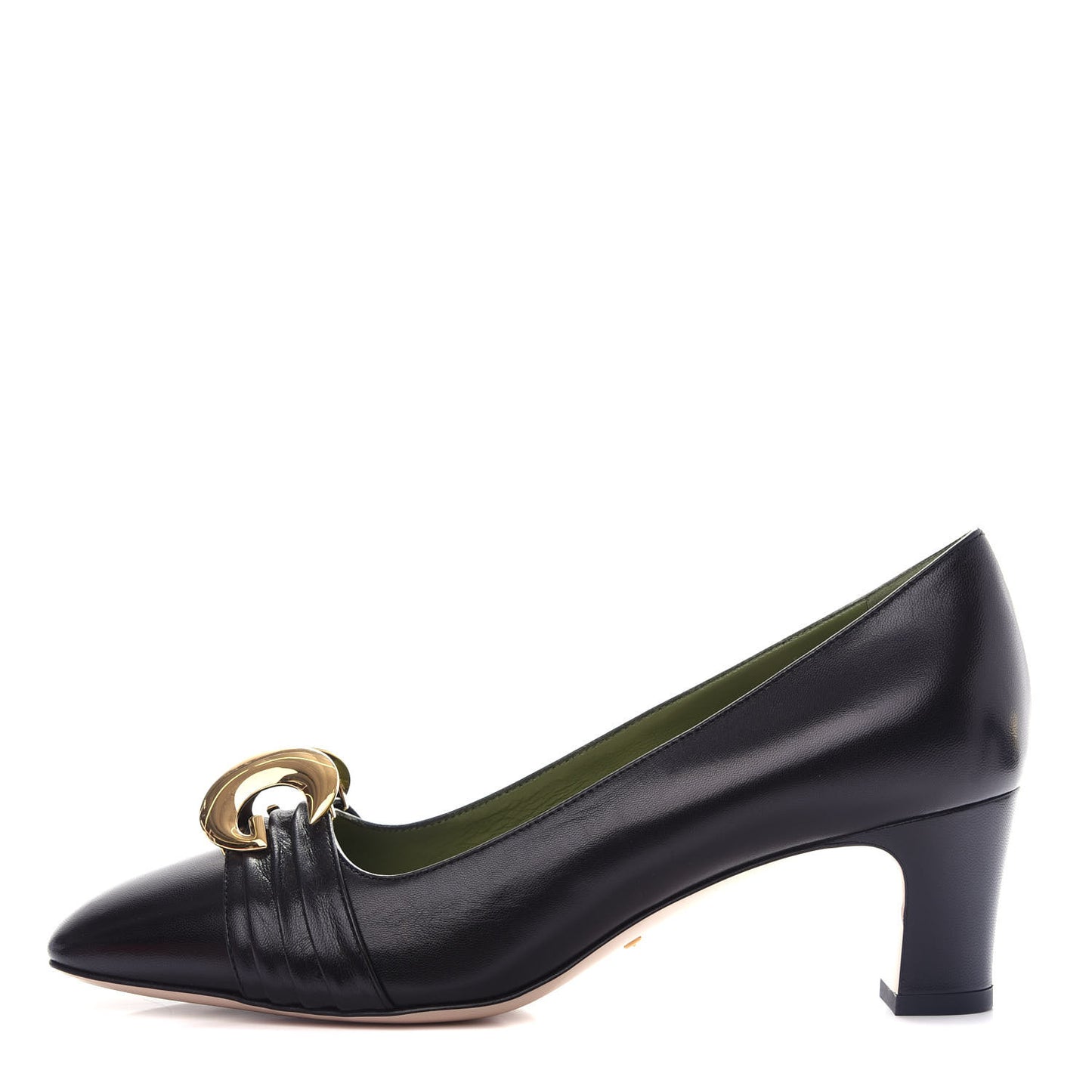 Malaga Kid Half Moon GG Square Toe Pumps 39 Black