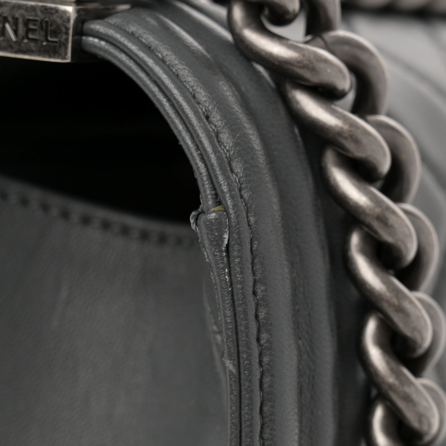 Chanel Lambskin Quilted New Medium Boy Flap Grey 12 of 13