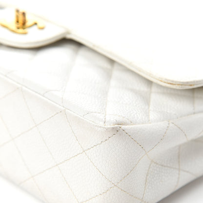 Chanel Caviar Quilted Medium Double Flap White 9 of 21