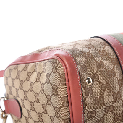 Gucci Monogram Medium Vintage Web Boston Pink 15 of 25