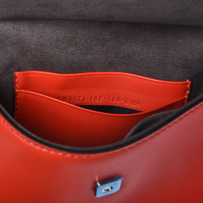Fendi Shiny Nappa Trapuntata Micro Double Baguette Papavero 9 of 9