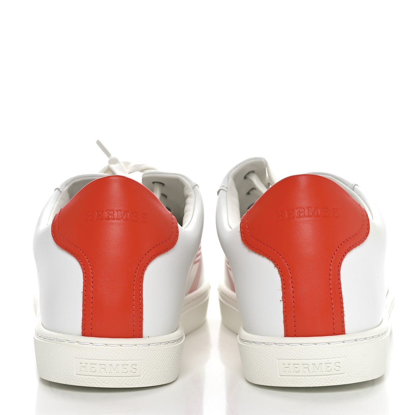 Calfskin Mens Advantage Sneakers 43 White Orange