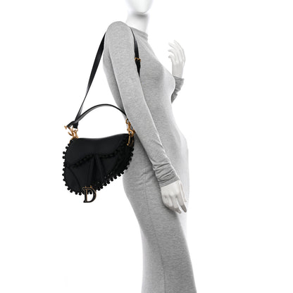 Christian Dior Calfskin Pom Pom Saddle Bag Black 2 of 10