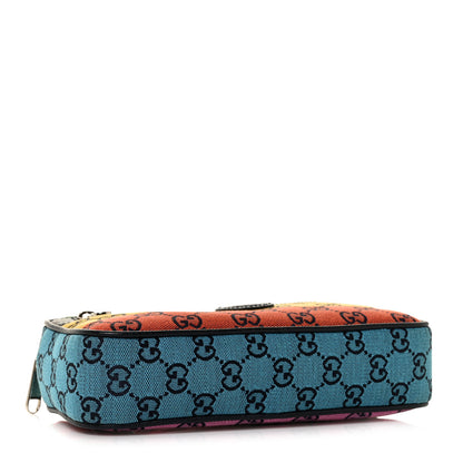 Gucci Monogram Multicolor Retro Interlocking G Belt Bag Blue Rainbow Light Blue 4 of 11