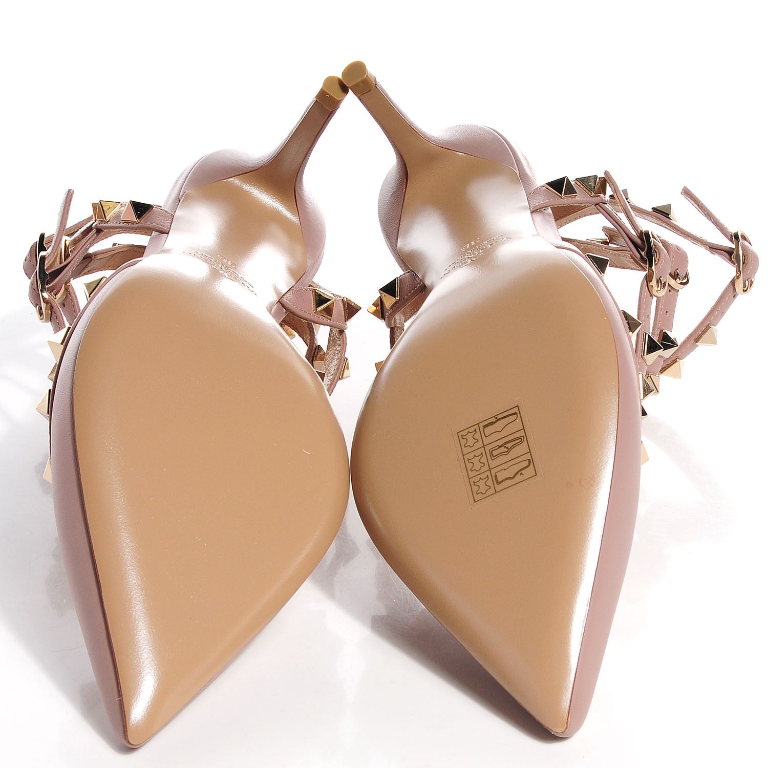 Valentino Garavani Nappa Rockstud Ankle Strap Low Heel Pumps 36 Poudre 5 of 7