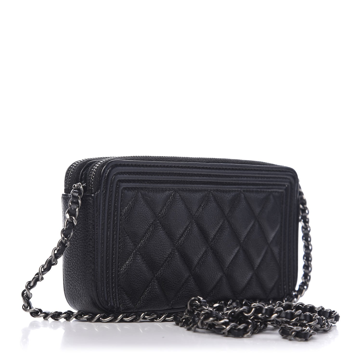 Chanel Caviar Quilted Small Boy Clutch With Chain Black 3 of 11