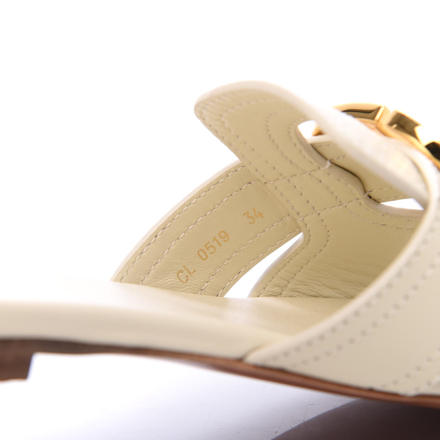 Christian Dior Calfskin 30 Montaigne Flat Slide Sandals 34 White 8 of 8