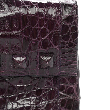 Nancy Gonzalez Crocodile Stud Foldover Clutch Purple 8 of 12
