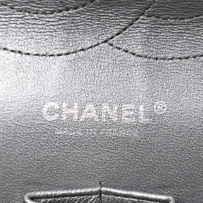 Chanel Metallic Lambskin Quilted Jumbo Double Flap Grey 6 of 13