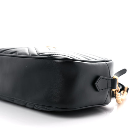 Gucci Calfskin Matelasse Small GG Marmont Chain Shoulder Bag Black 9 of 10