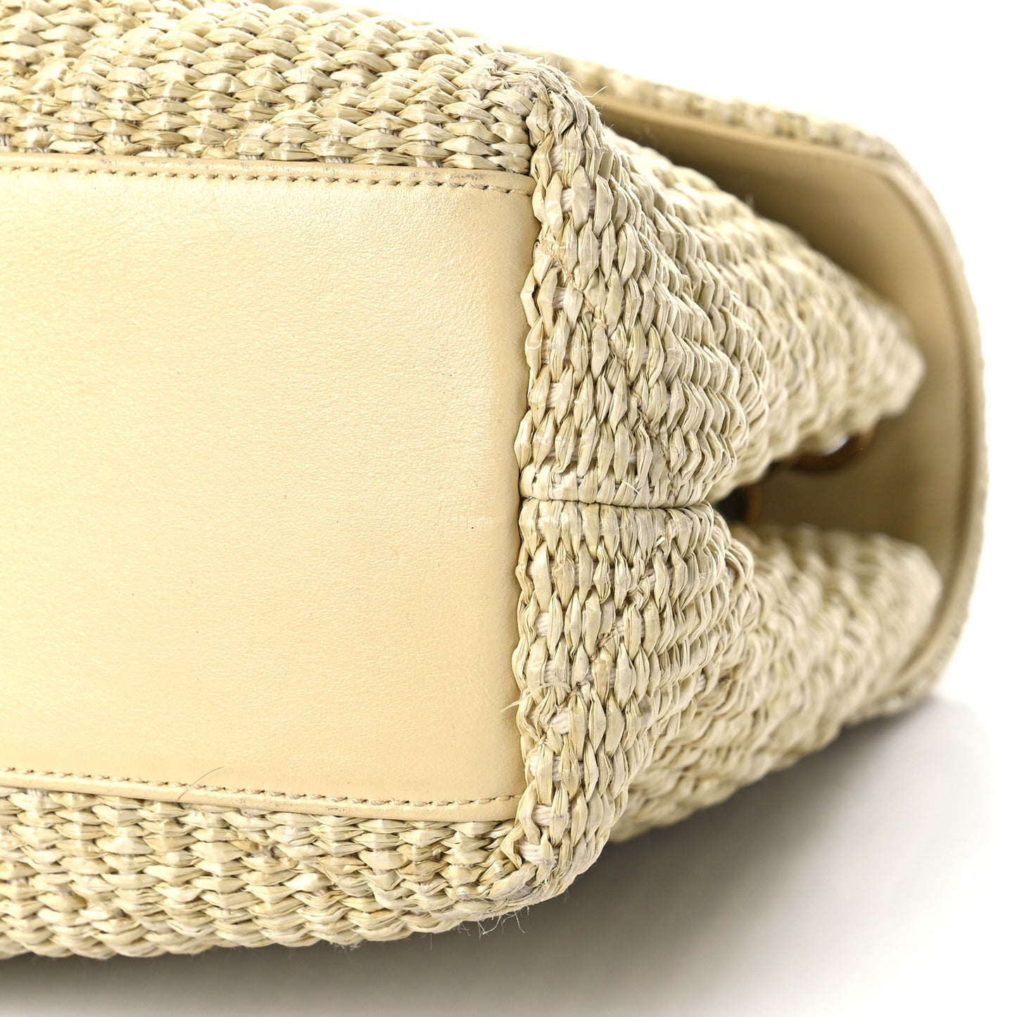 Straw Matelasse Chevron Monogram Large College Satchel Natural