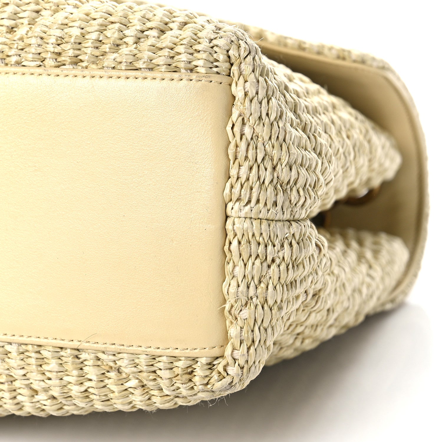 Saint Laurent Straw Matelasse Chevron Monogram Large College Satchel Natural 10 of 12