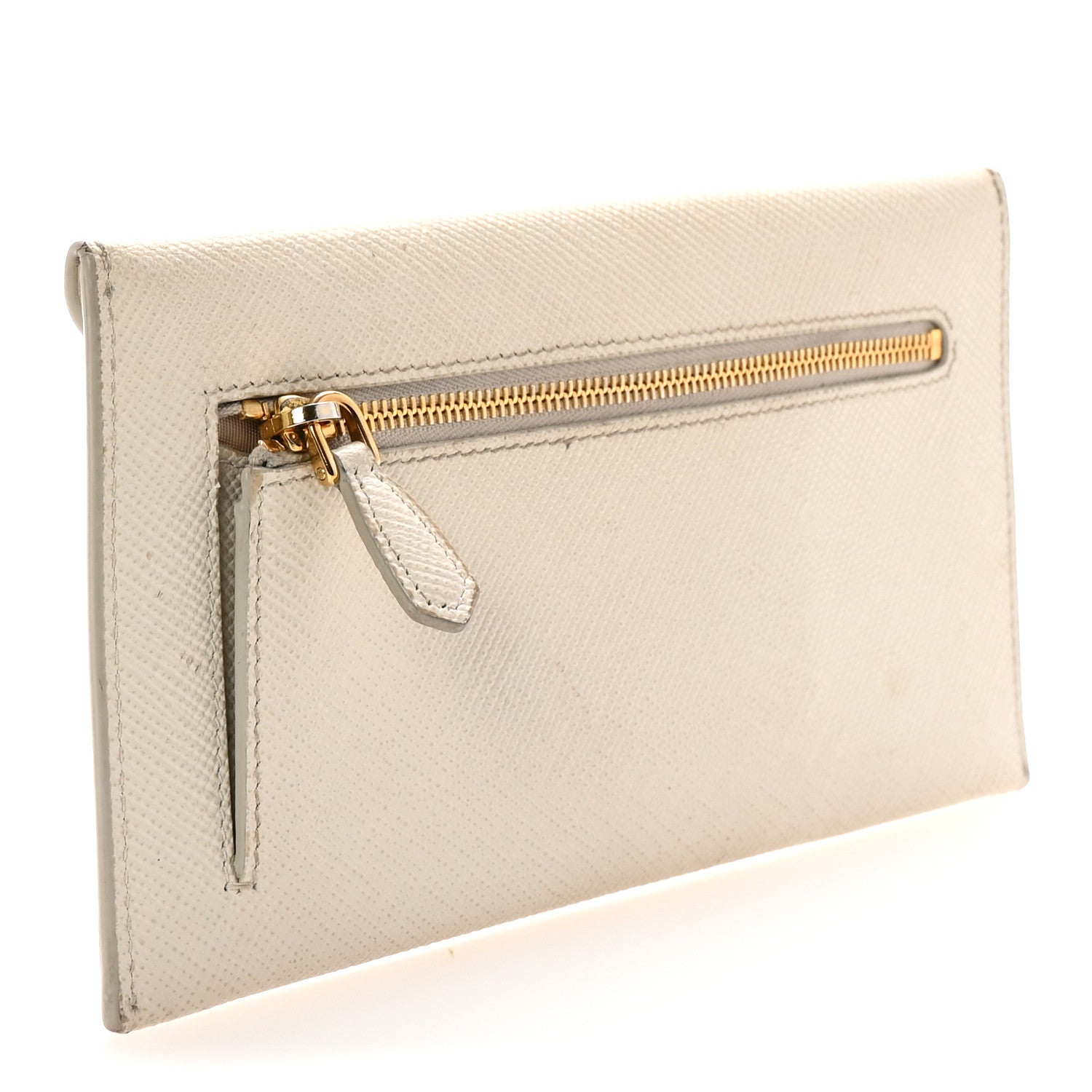 Prada Saffiano Envelope Wallet Talco 3 of 8