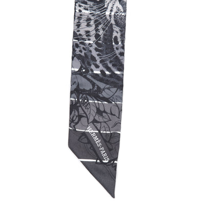 Hermes Silk Jungle Love Rainbow Twilly Gris Black White 4 of 8