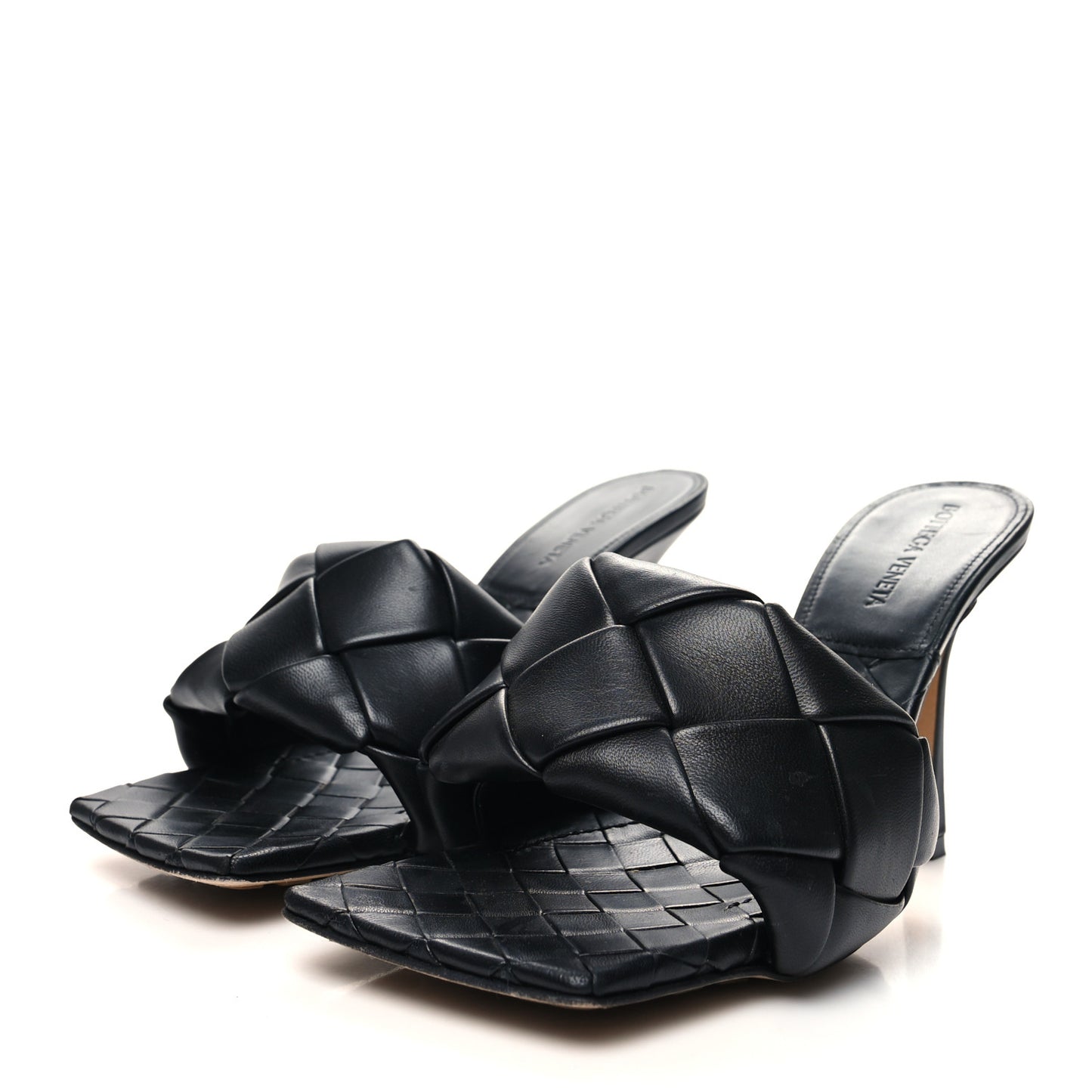Nappa Maxi Intrecciato Lido Mule Sandals 39 Black