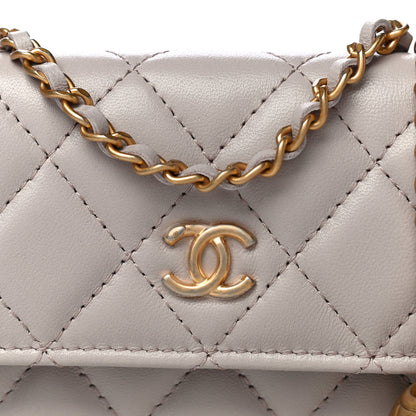 Chanel Lambskin Quilted Pearl Crush Clutch With Chain Light Purple 8 of 12
