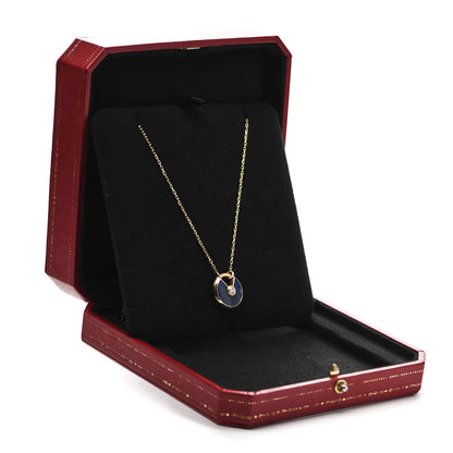 Cartier 18K Yellow Gold Diamond Lapis Lazuli SM Amulette de Cartier Pendant Necklace 5 of 5