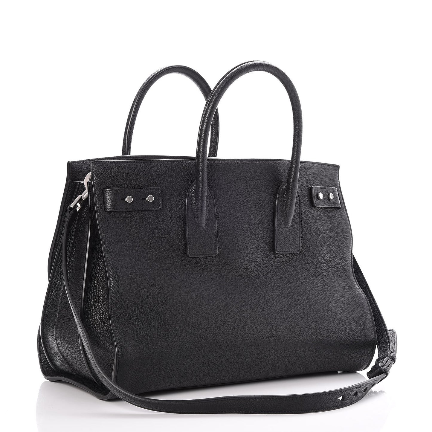 Grained Calfskin Medium Souple Sac De Jour Black