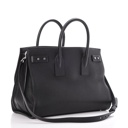 Saint Laurent Grained Calfskin Medium Souple Sac De Jour Black 3 of 6