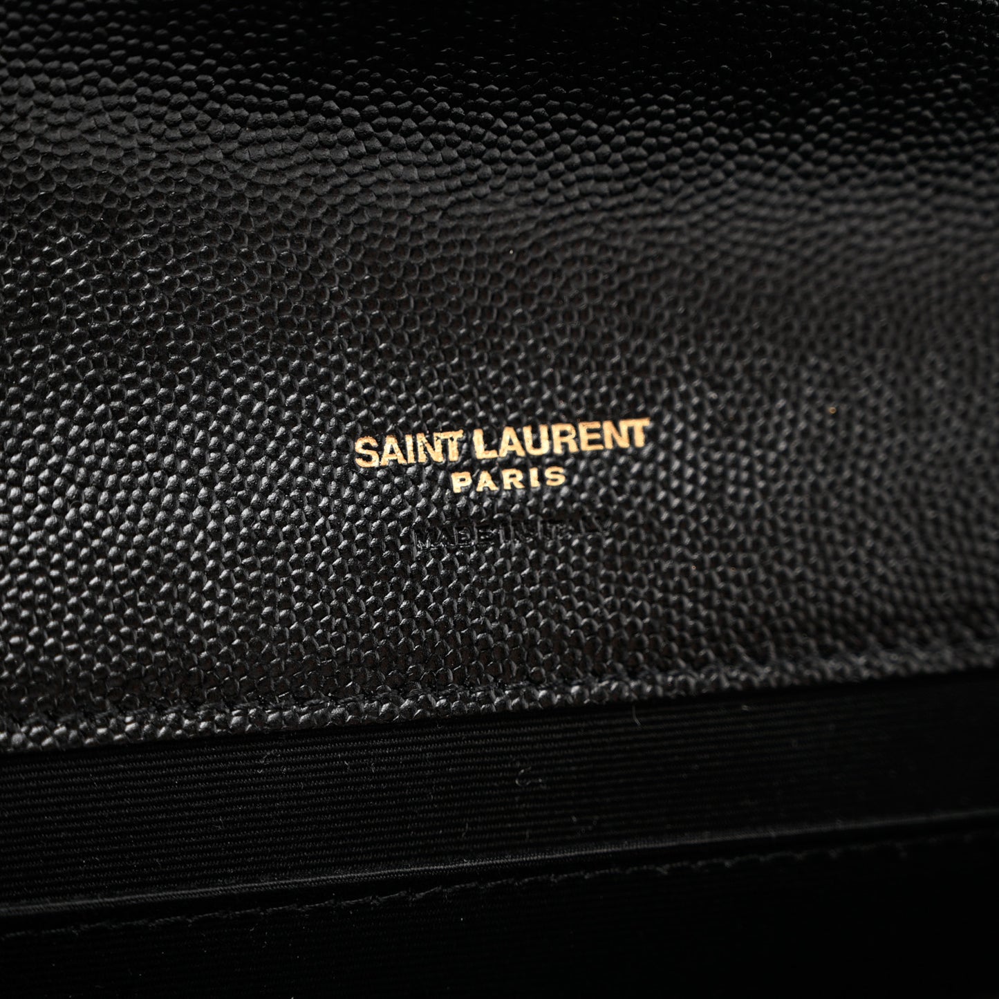 Grain De Poudre Matelasse Chevron Monogram Envelope Clutch Black
