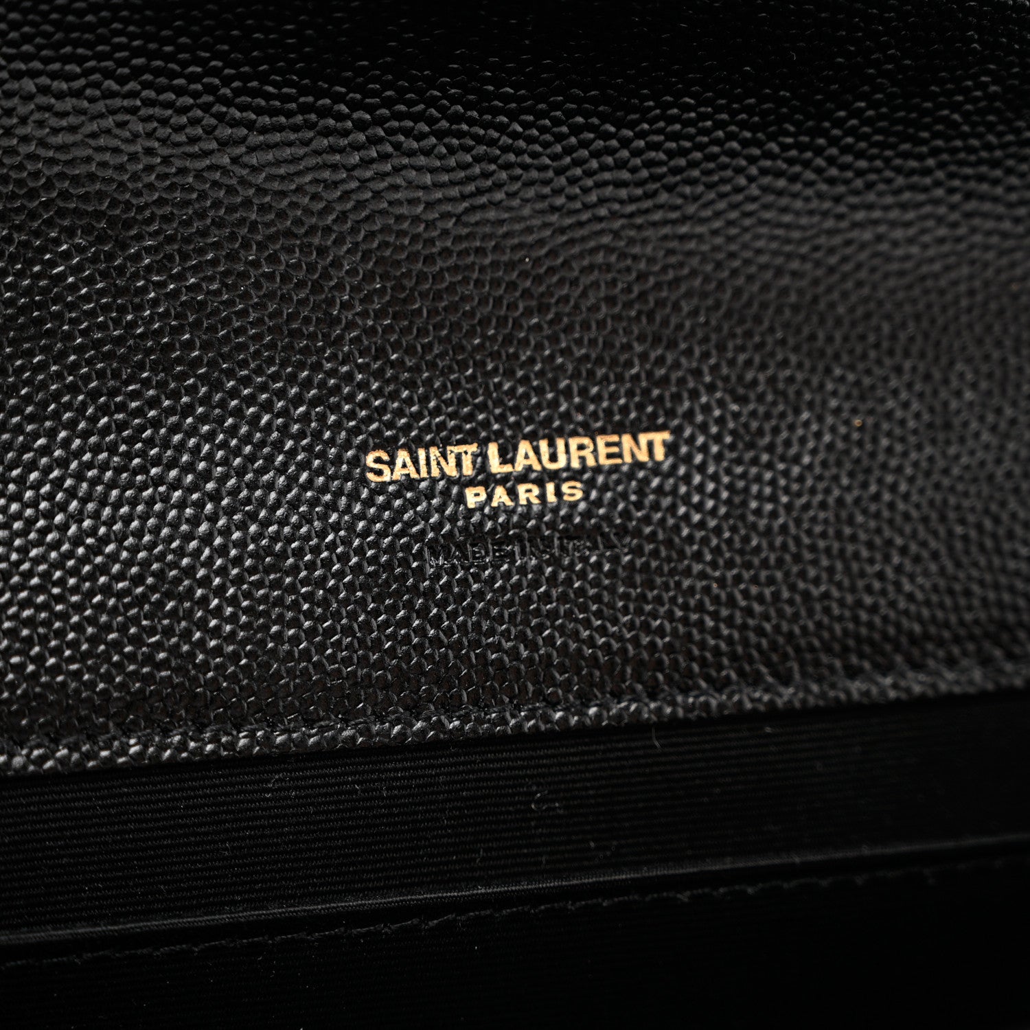 Saint Laurent Grain De Poudre Matelasse Chevron Monogram Envelope Clutch Black 7 of 9