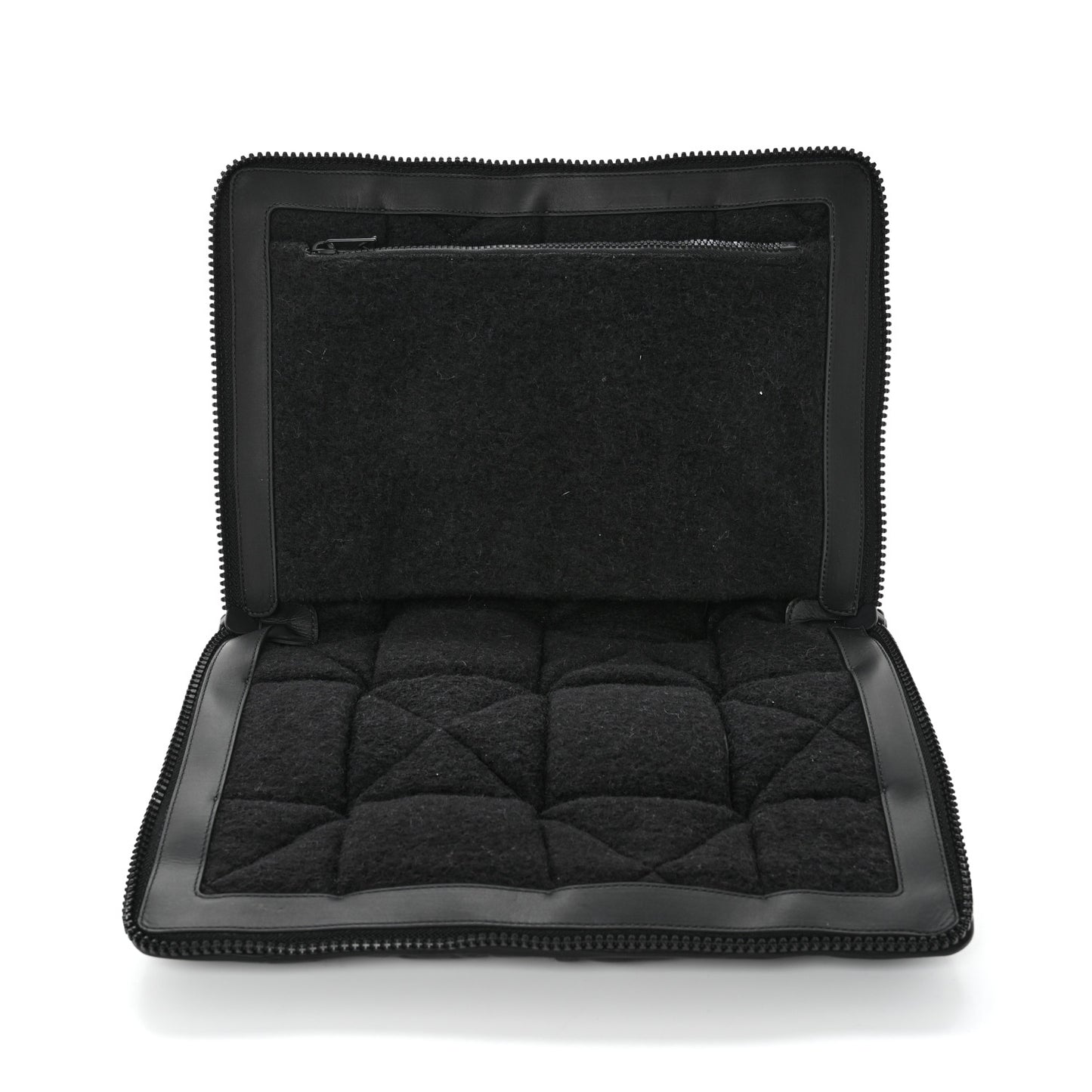 Calfskin Maxi Intrecciato Puffy Laptop Pouch Black