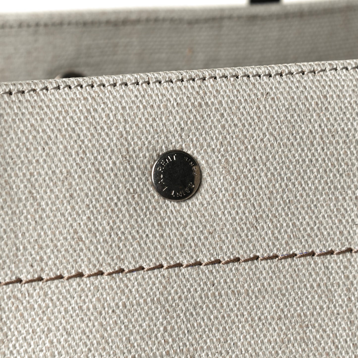 Linen Calfskin Rive Gauche North South Tote Optic White