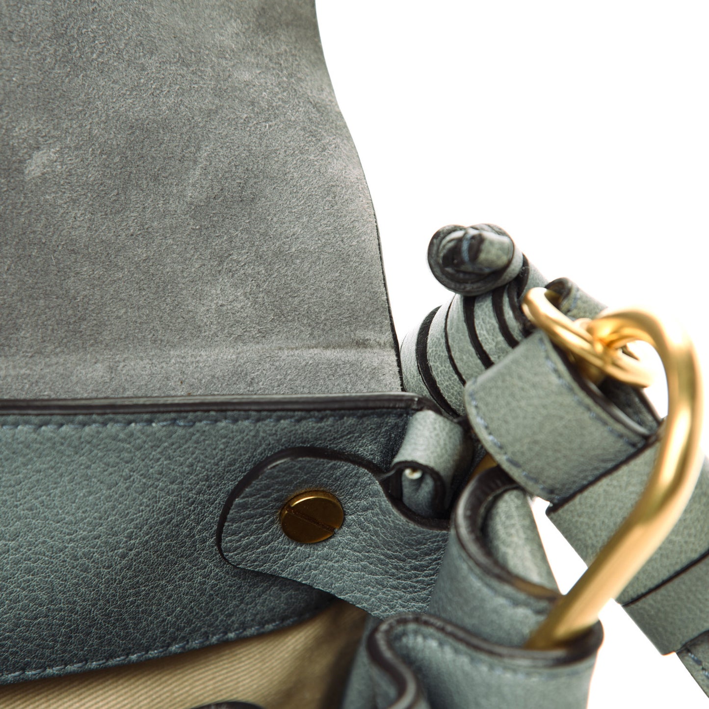Calfskin Small Owen Flap Bag Cloudy Blue