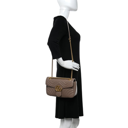 Gucci Calfskin Matelasse Small GG Marmont Shoulder Bag Porcelain Rose 2 of 11